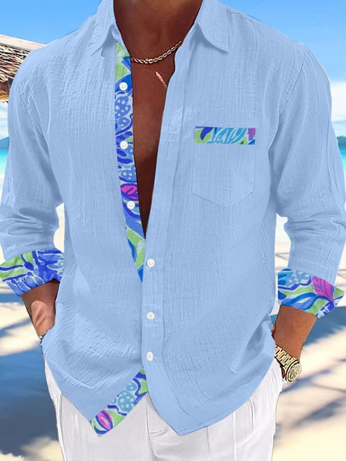 Men's Hawaii Print Fashionable Resort Casual