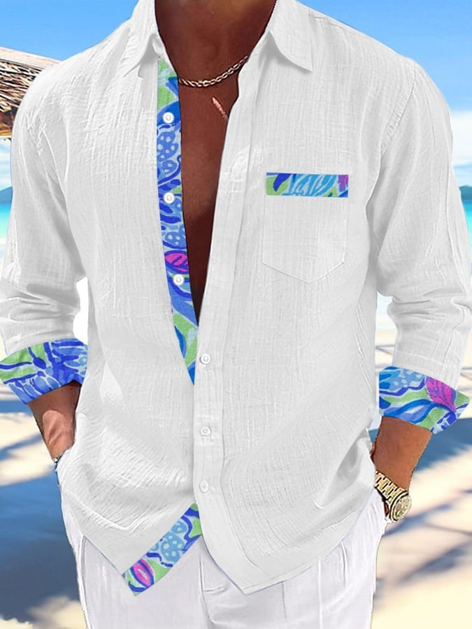 Men's Hawaii Print Fashionable Resort Casual