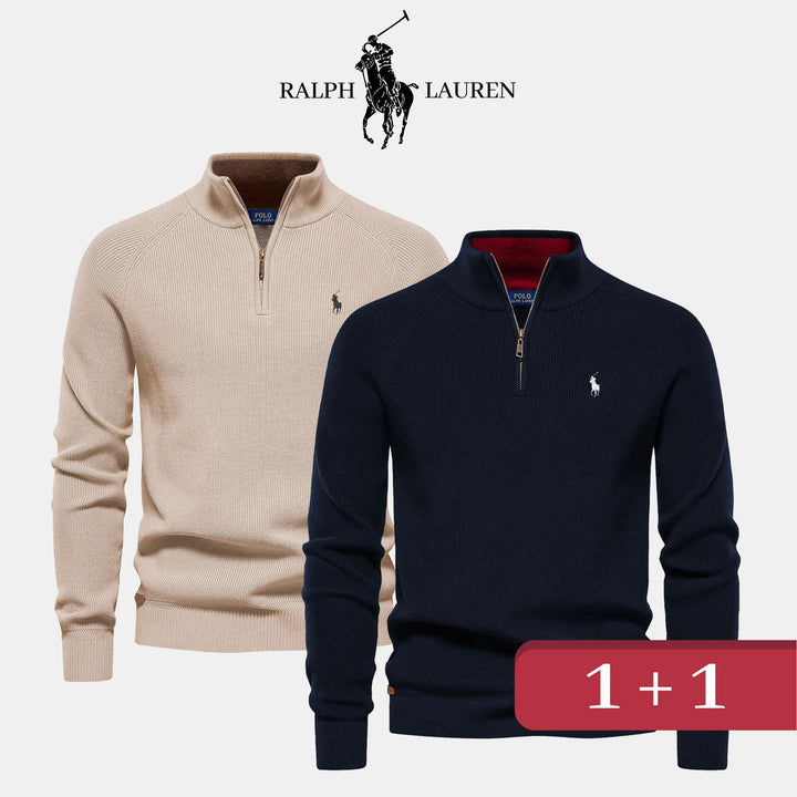 R&L 1+1 Zip Neck Sweater