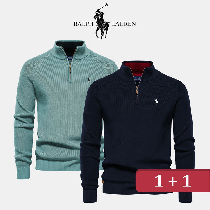 R&L 1+1 Zip Neck Sweater