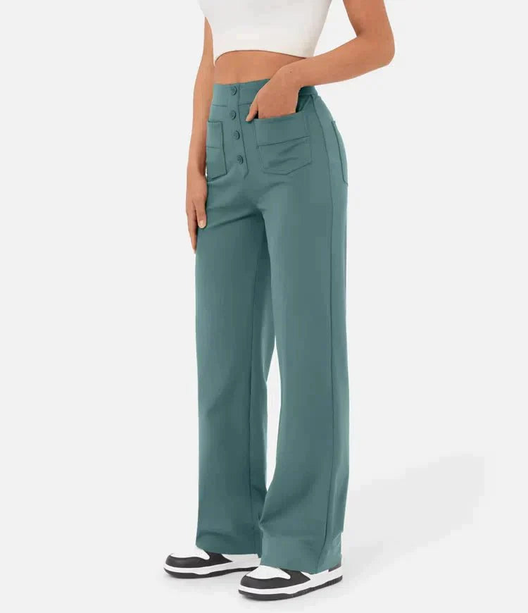 High-waisted elastische casual broek - Kursava