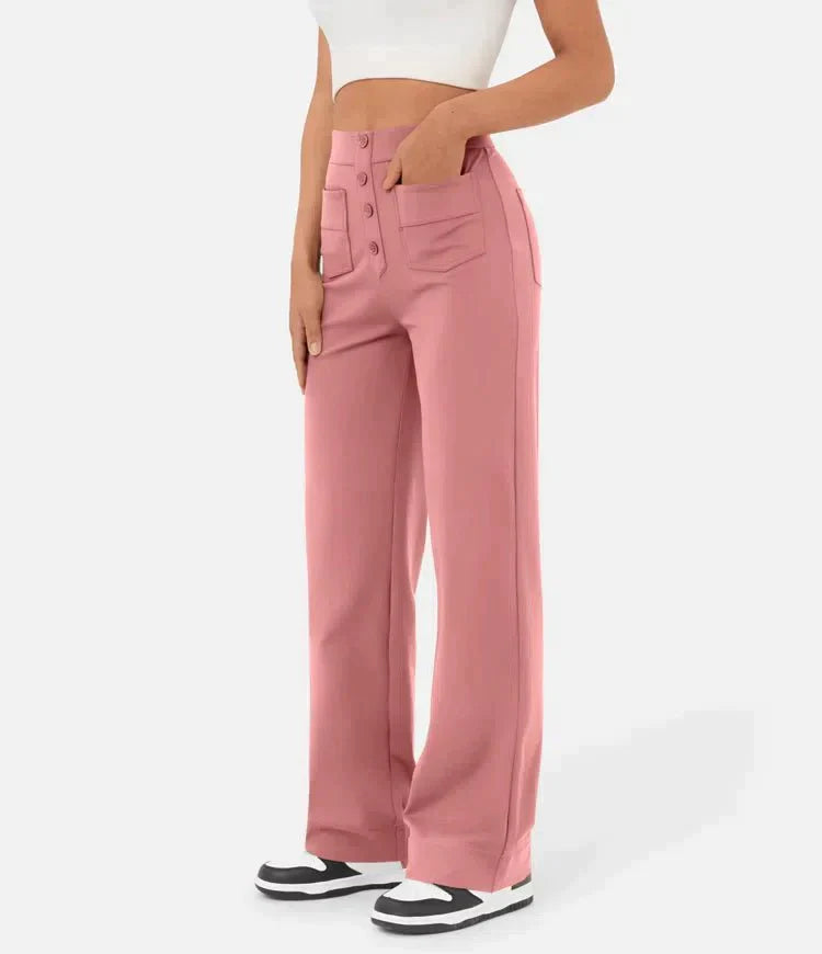 High-waisted elastische casual broek - Kursava