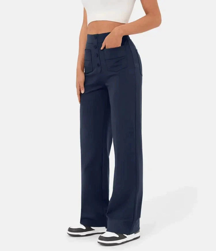 High-waisted elastische casual broek - Kursava