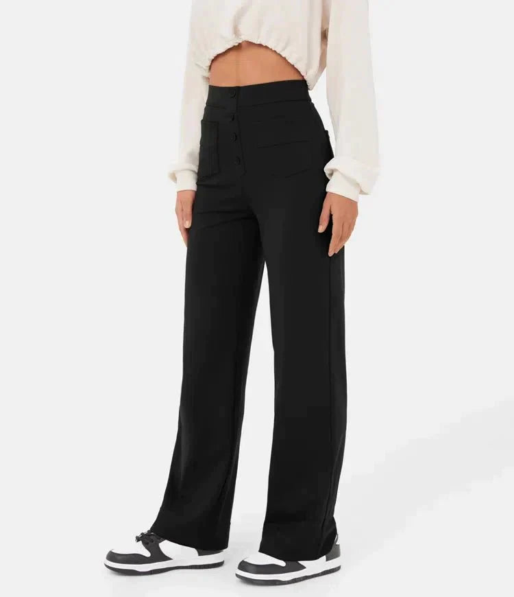 High-waisted elastische casual broek - Kursava