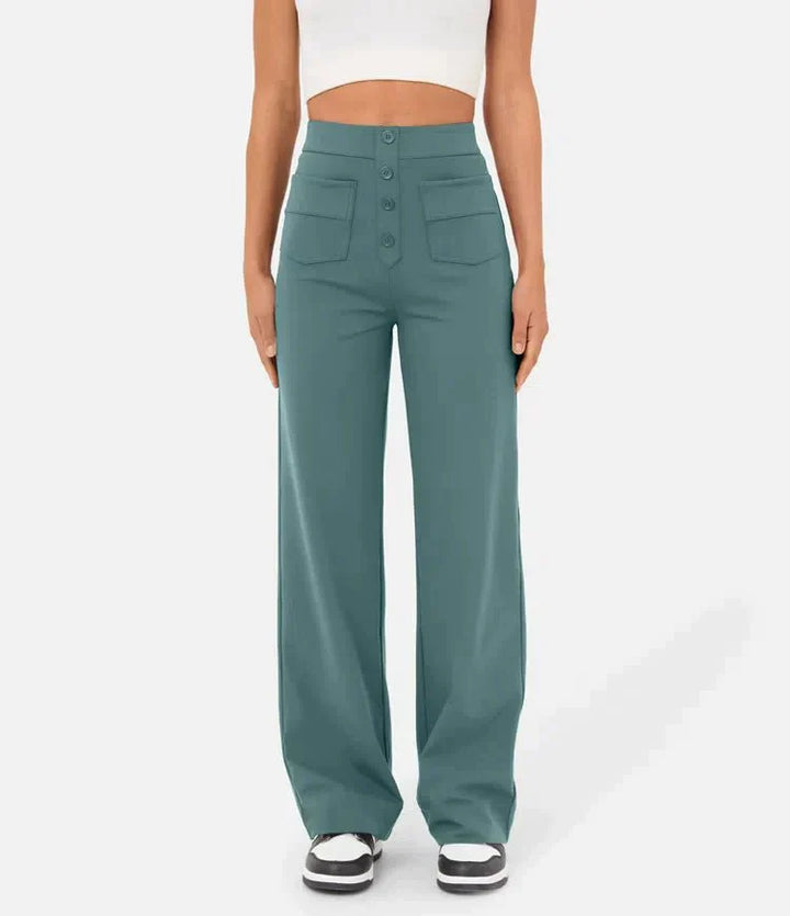 High-waisted elastische casual broek - Kursava