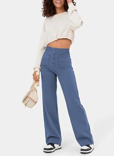 High-waisted elastische casual broek - Kursava