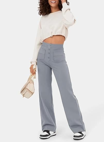 High-waisted elastische casual broek - Kursava