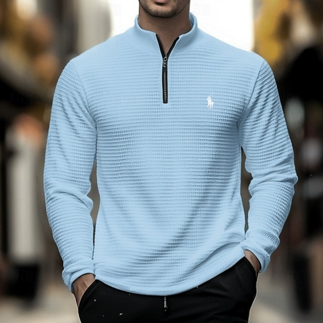 Textured Quarter-Zip Pullover 1+1