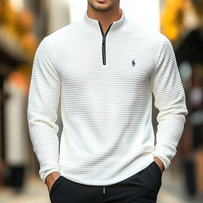 Textured Quarter-Zip Pullover 1+1