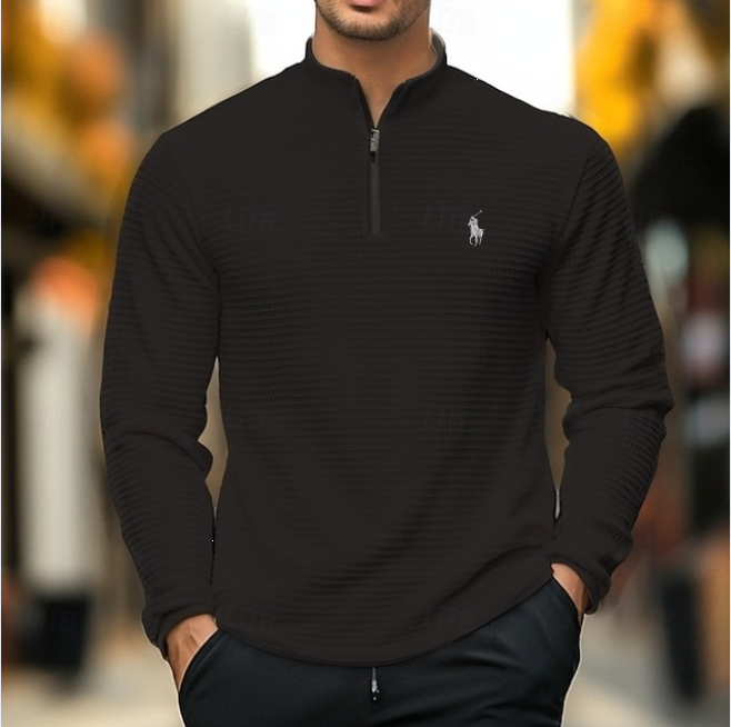 Textured Quarter-Zip Pullover 1+1