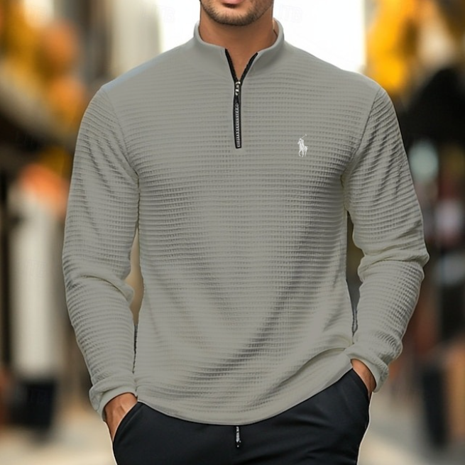 Textured Quarter-Zip Pullover 1+1